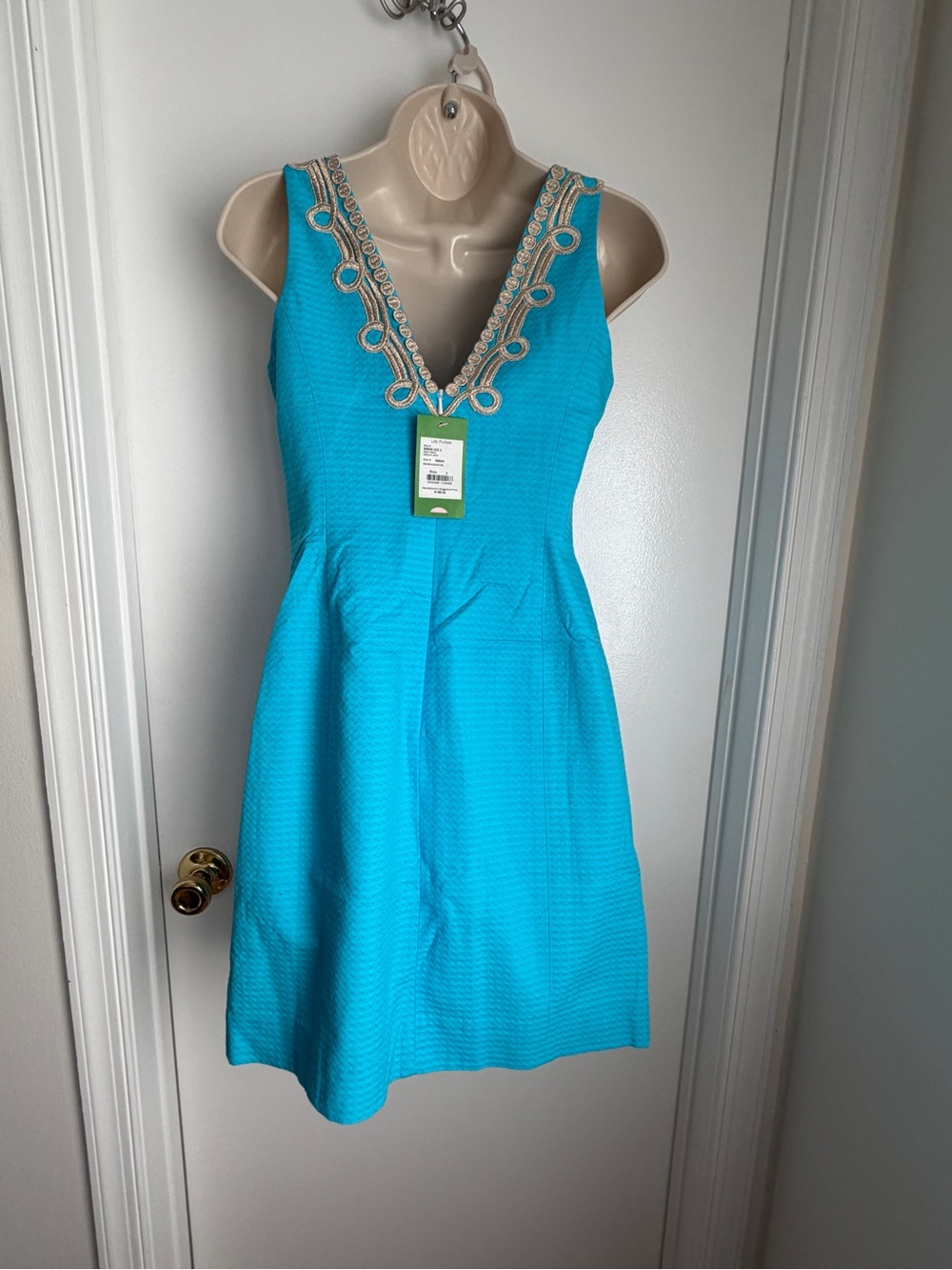 Lilly Pulitzer Turquoise Embellished Shift Dress NWT (Size 2)